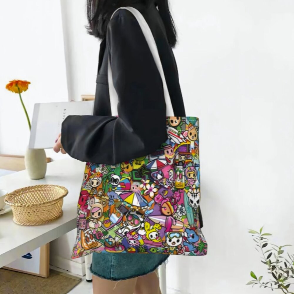 Tokidoki Colorful Canvas Shopping Tote NWT